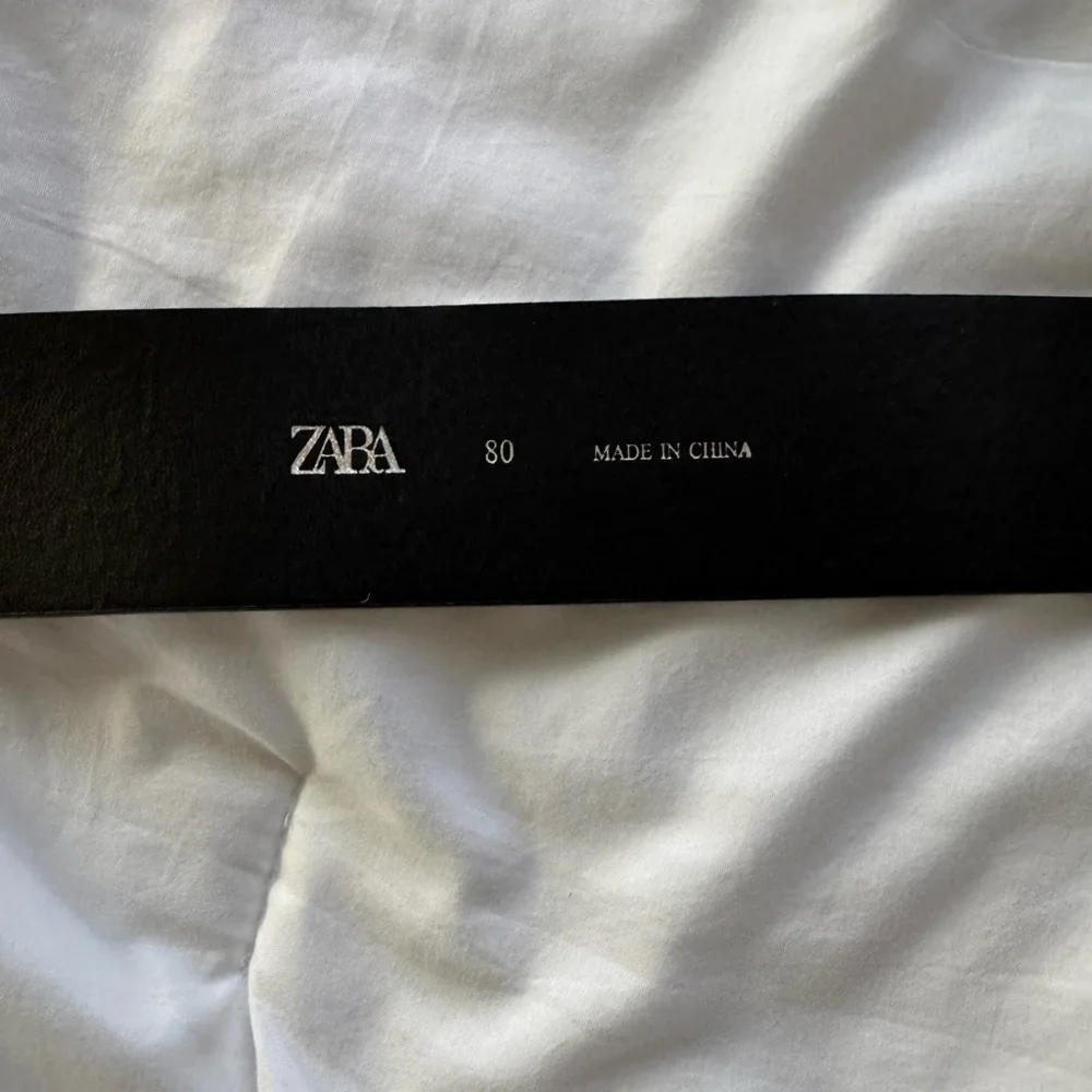 Zara Black Double Buckle Wide Belt‎